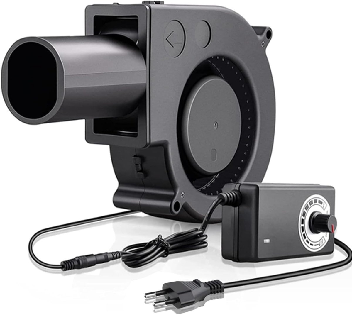 12V/220V Centrifugal Cooling Fan with Controller, Black, 97 x 94 x 33 mm, Portable Fan