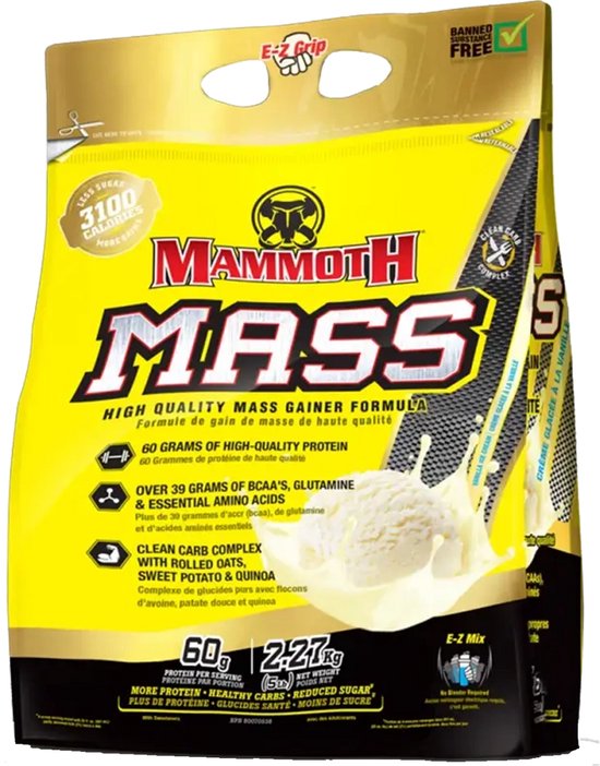Interactive Nutrition Mammoth Mass 2500 - Vanille - Weight Gainer / Mass Gainer - 2270 gram (7 shakes)