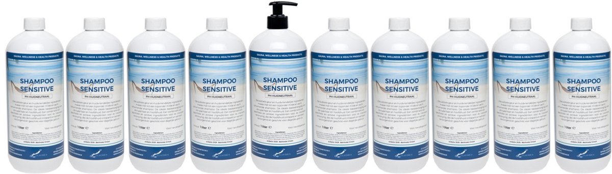 Shampoo Sensitive Care - 1 liter - 10 Stuks - met pomp - Voordeelverpakking - Haarverzorging
