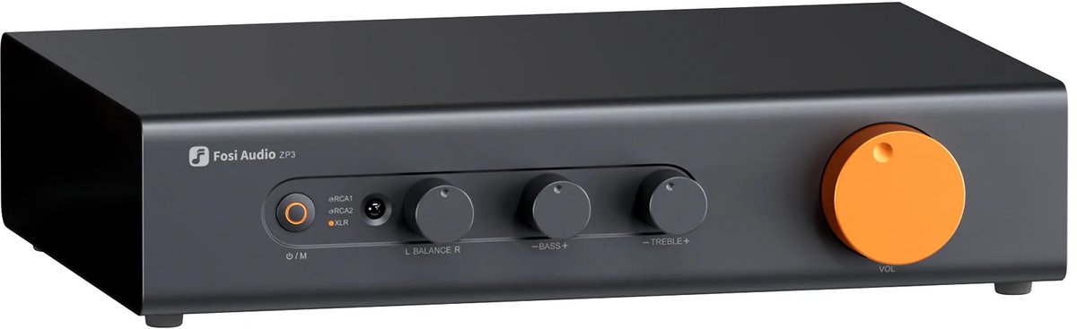Fosi Audio ZP3 Gebalanceerde Voorversterker met Subwooferuitgang en Toneregeling – Stereo Preamp voor HiFi en 2.1 Audio