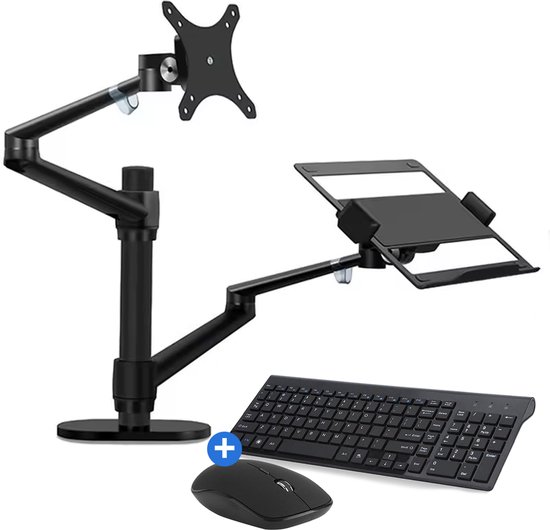 Living Needs - Monitor Arm 2 schermen - Inclusief draadloze Muis en...