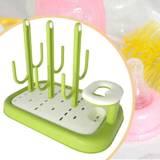 Babyfles afdruiprek - Flessen Droogrek - Flessenrek - Cactus Flessenrek - Groen afdruiprek - Groen PP afdruiprek - Afdruiprek - PP — afbeelding 5