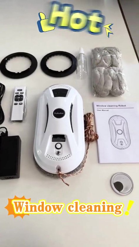 EagerMinds 5600PA Raamreiniger, robot, automatisch, veiligheidssysteem, voor alle gladde oppervlakken, met 10 doeken, voor alle gladde oppervlakken (B EagerMinds 5600PA Raamreiniger, robot, automatisch, veiligheidssysteem, voor alle gladde oppervlakken, met 10 doeken, voor alle gladde oppervlakken (B