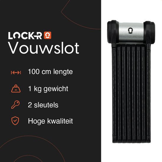 LOCK-R - Vouwslot - Scooterslot - Fietsslot - Hangslot van Avento — afbeelding 3