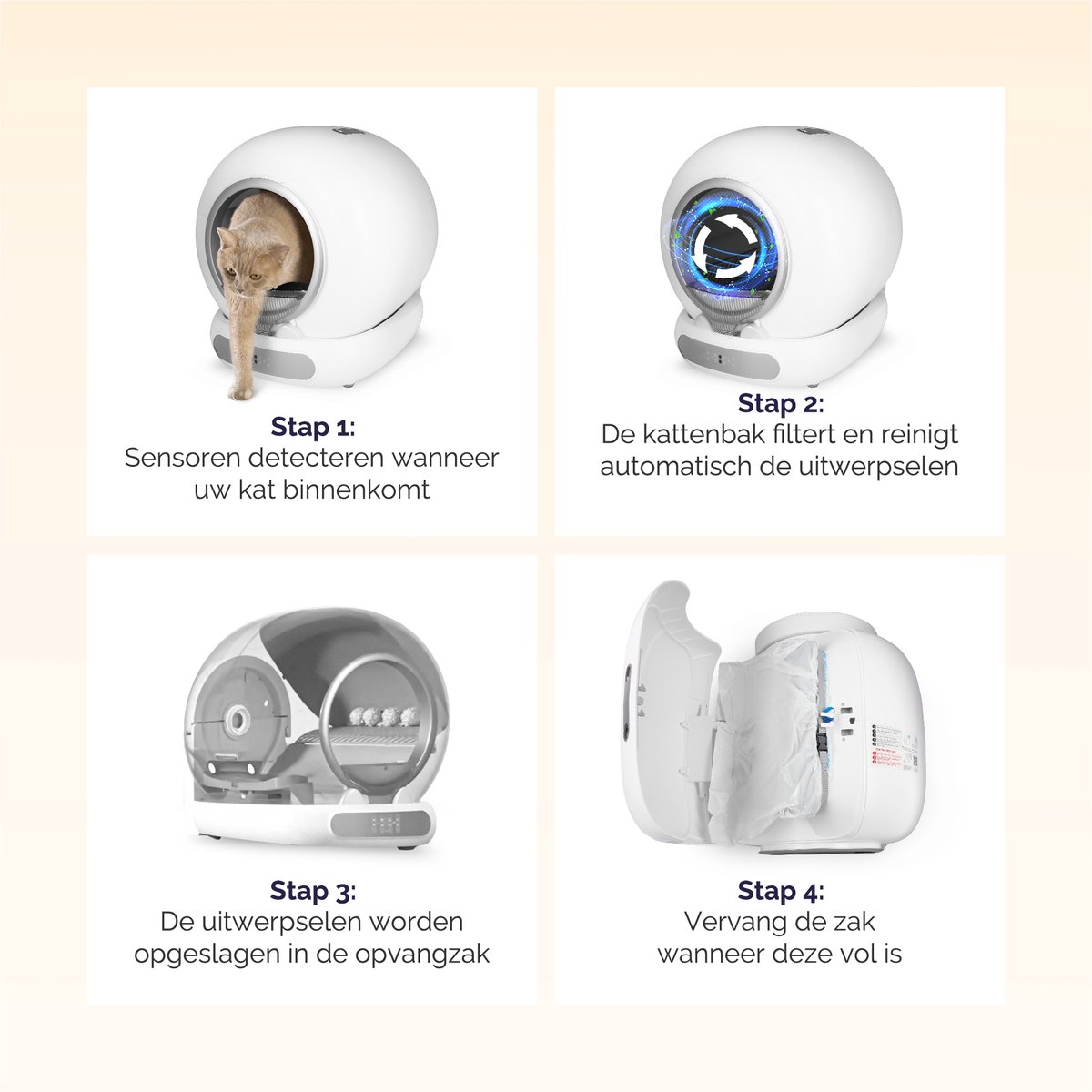 Viervoeter Fresh 3 Automatische Kattenbak Silver thumbnail 5