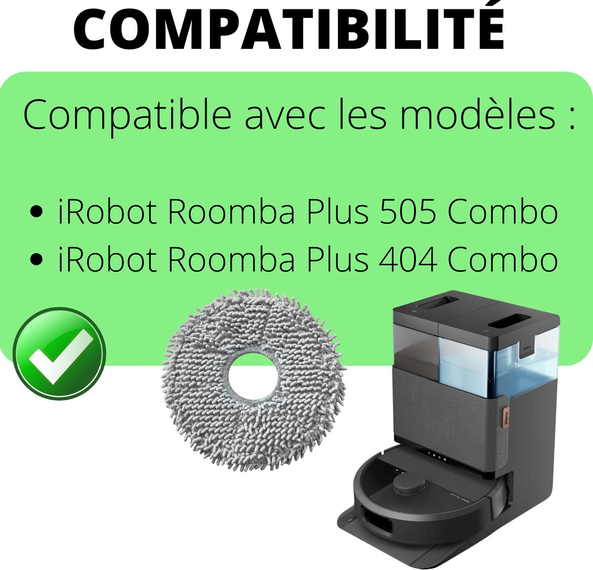 iRobot Veeg Roomba Plus 505/404 - Set 6 wasbare dweilen thumbnail 2