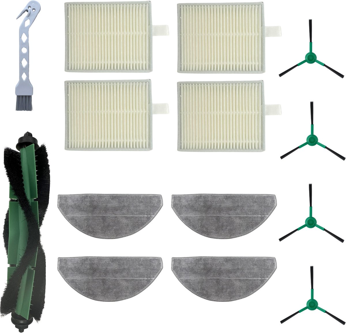 Accessoirespakket voor iRobot Roomba Combo Essential - Filter/Dweil/Zijborstel/Afzuigrol