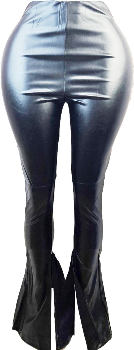 BamBella® - Jumpsuit - Maat S/M - Nep Leer Legging broek wijde pijpen dameskleding
