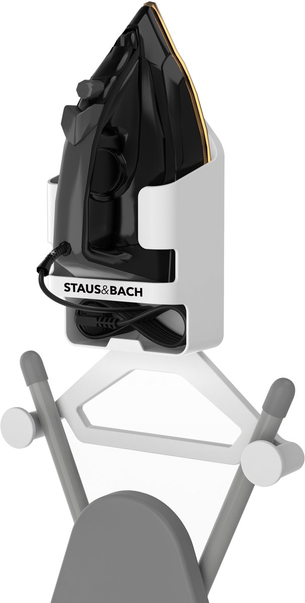 STAUS&BACH PressIQ Strijksethouder - voor je Strijkijzer en Strijkplank ophangen - Ophangsysteem - Wit