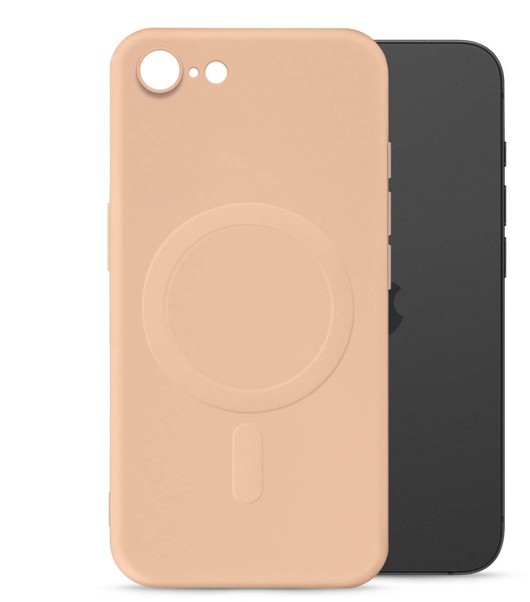 My Style Hoesje geschikt voor Apple iPhone SE (2020) MagSafe Telefoonhoesje Flexibel TPU | My Style Protective Flex Backcover | Geschikt voor MagSafe | Geschikt voor Draadloos Opladen met Magnetische Ring | Geschikt voor MagSafe Case - Soft Pink |