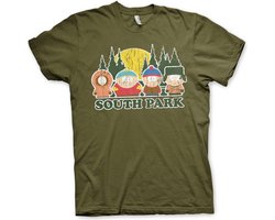 South Park T-shirt met verweerde look, olijfgroen
