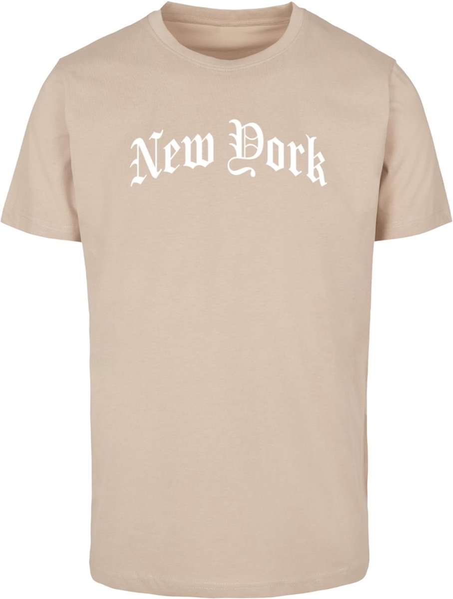 Mister Tee T-shirt New York Wording Tee Creme