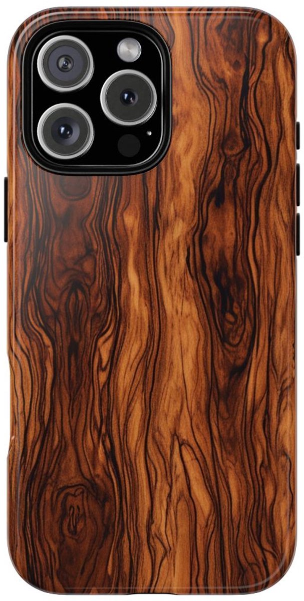 Luxe Burlhoutstructuur – Telefoonhoesje Geschikt voor iPhone 16 Pro Max