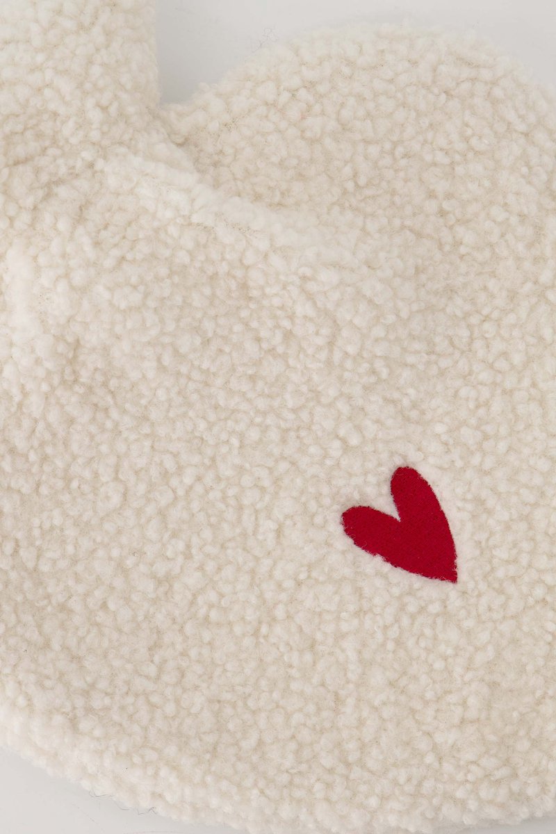 Zusss Kruik Teddy Wit/Rood Wit