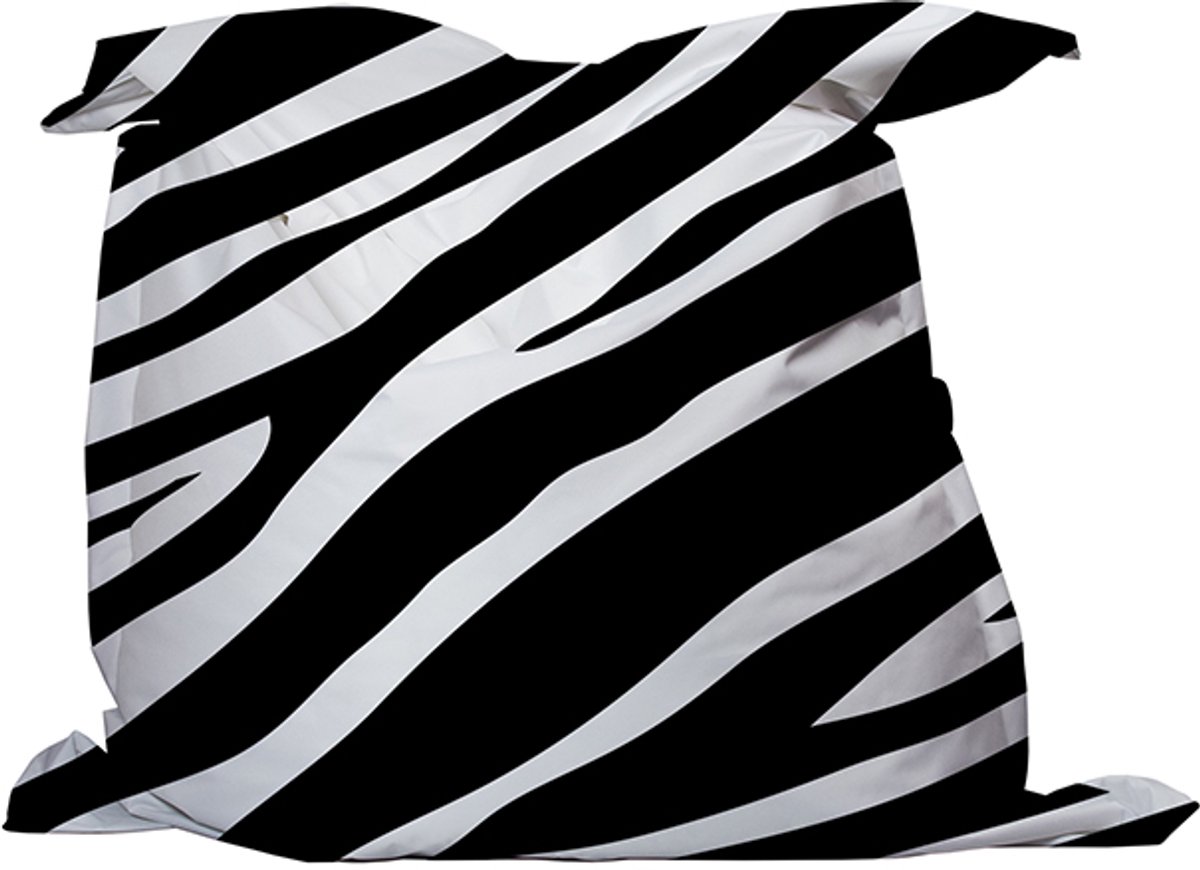 Stijlvolle Zitzak Zebra Design 135 x 135 cm – zitzak, Poef, beanbag, kussen - Waterafstotend & Slijtvast - Voor Binnen en Buiten - Wasbare Hoes - Ultiem loungecomfort en design in één