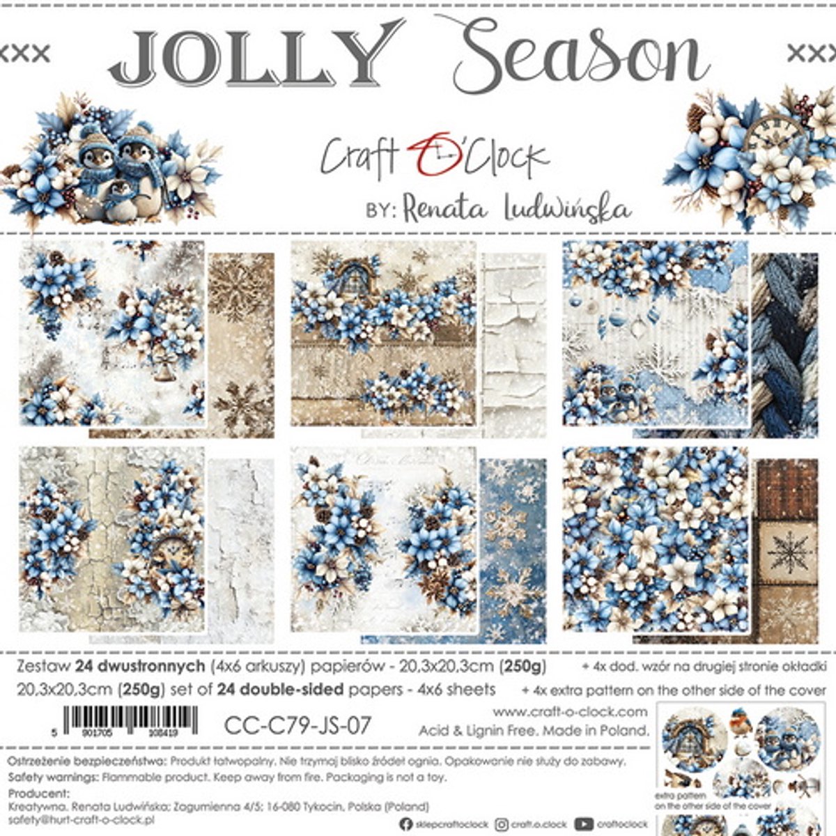 Craft O Clock Paper Pack 20x20 cm - 07 Jolly Season