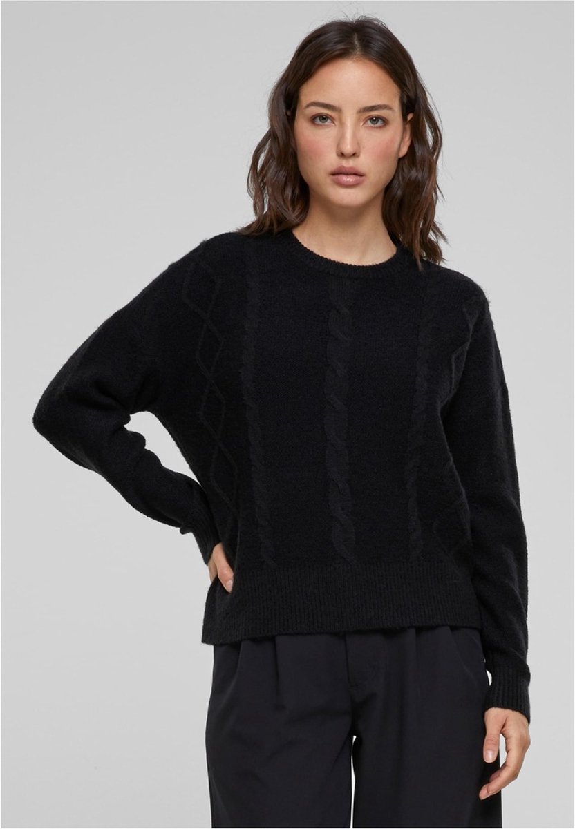 Urban Classics Cabel Knit Sweater/trui XS Zwart