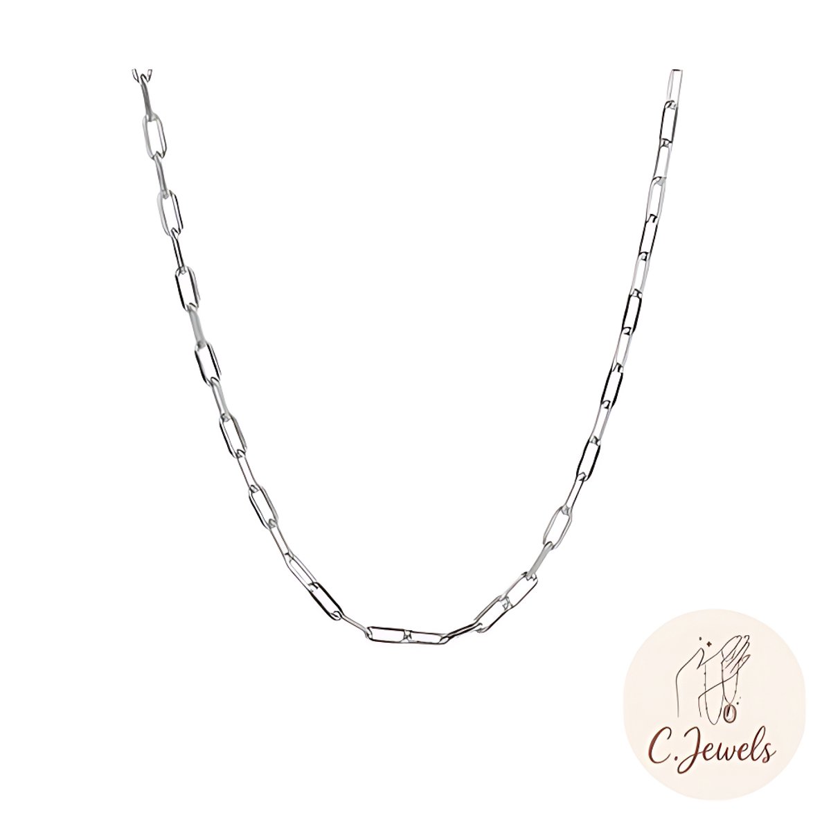 Zilverkleurig - Schakel ketting - Verstelbaar - Roestvrij Staal - Minimalistisch & Trendy – Dames