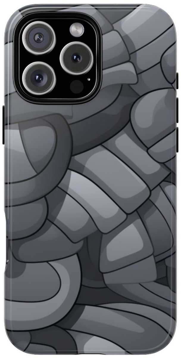 Grijs Abstract Buispatroon – Telefoonhoesje Geschikt voor iPhone 16 Pro Max