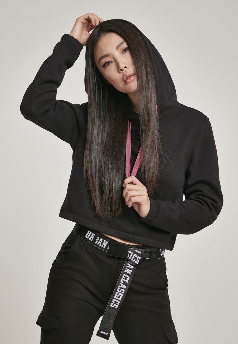 Urban Classics Contrast Hoodie/trui M Zwart