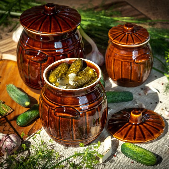 KADAX Steengoed pan, 1,8 liter, dichte keramische pot met
