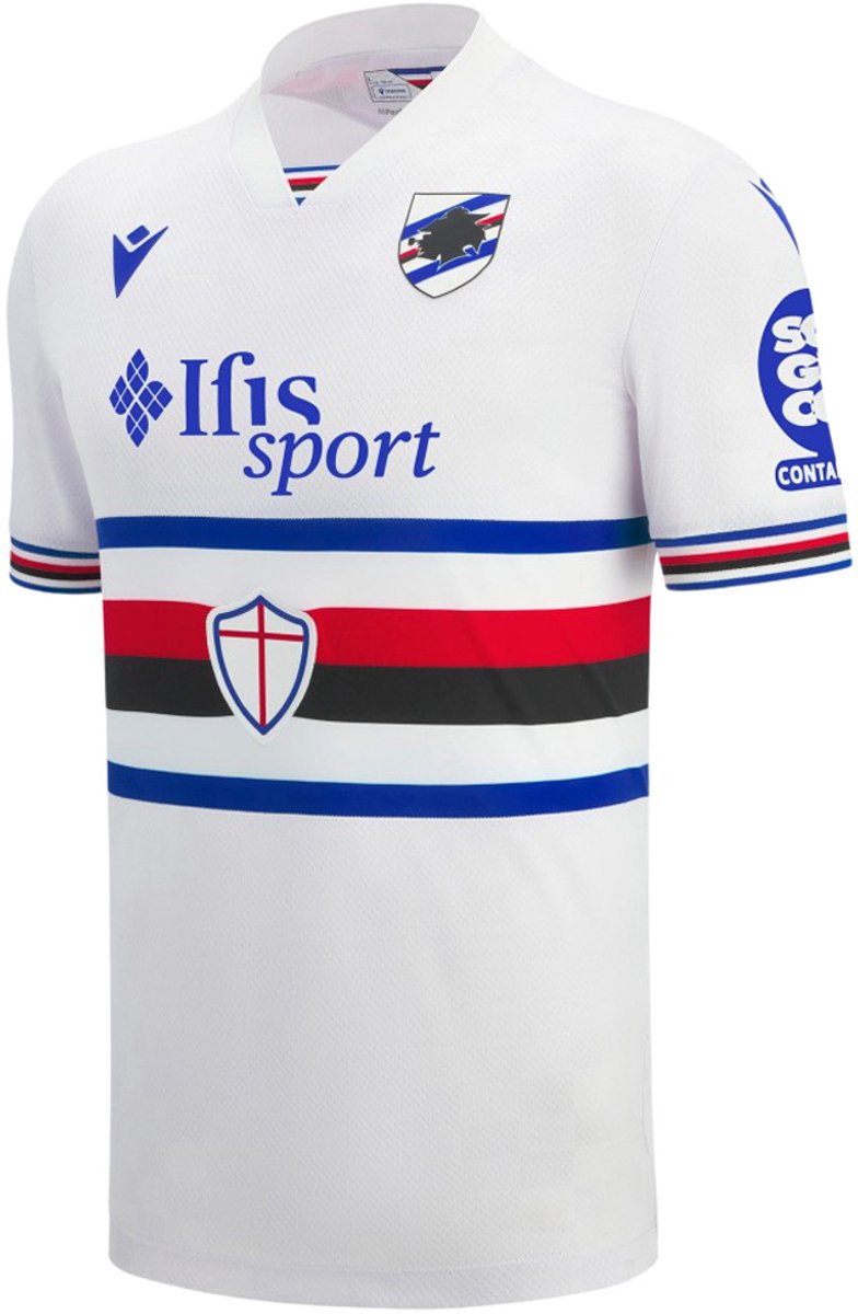 Macron Uc Sampdoria 25/26 Weg T-shirt Met Korte Mouwen Wit XL Man
