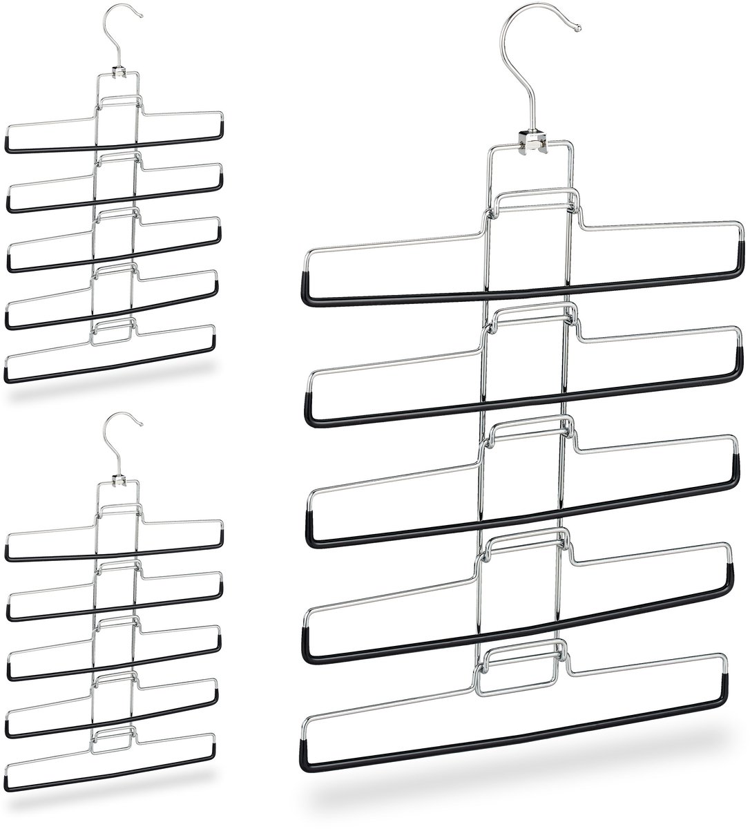 15x kleerhangers ruimtebesparend - multi kledinghangers - broekhanger - metaal