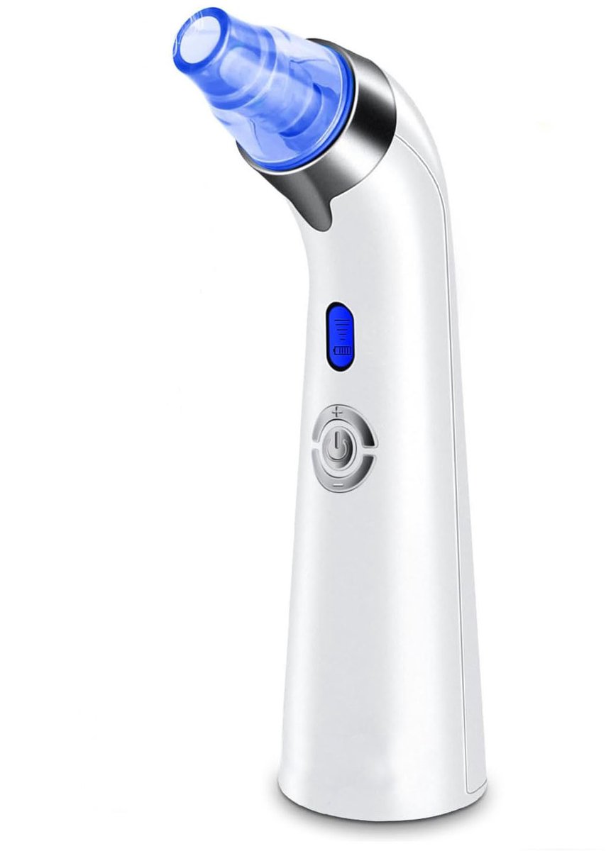 Blackhead Remover - Mee eter verwijderaar - Gezichtsreiniger Elektrisch - Elektrische Vacuum Mee-eter Verwijderaar - 5 sterkteniveaus instelbaar - Met 4 zuigkoppen - Draagbaar - Blackhead vacuum - Geschikt voor thuisverzorgingsproducten - Blauw