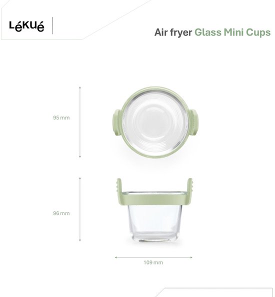 Mini plat à four Lékué Airfryer ø 11 cm - Set de 4 - Glas - Transparent