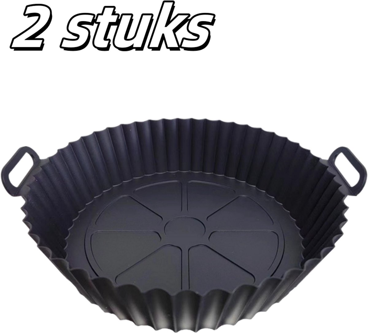 2 stuks - Airfryermatten - Keukengerei - Silicium - Drie dimensies - Vouwbaar - Zwart