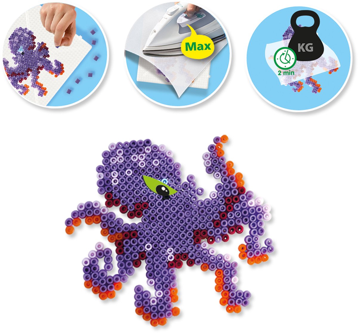 SES Creative Beedz Strijkkralen Set - Enge Zeedieren - Vanaf 5 Jaar - 2400 Stuks - Knutselen - PVC-Vrij - Schoencadeautjes Sinterklaas — afbeelding 2