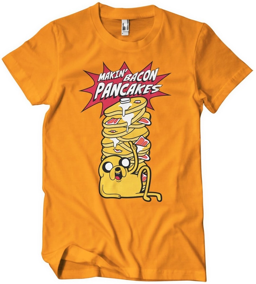 Adventure Time Makin' Bacon Pancakes T-Shirt Orange-L