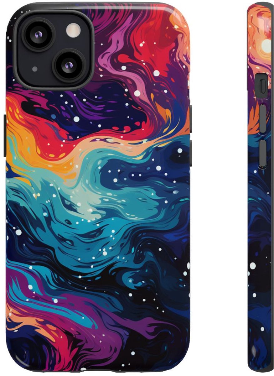 Kleurrijk Abstract Galaxy Patroon – Telefoonhoesje Geschikt voor iPhone 13