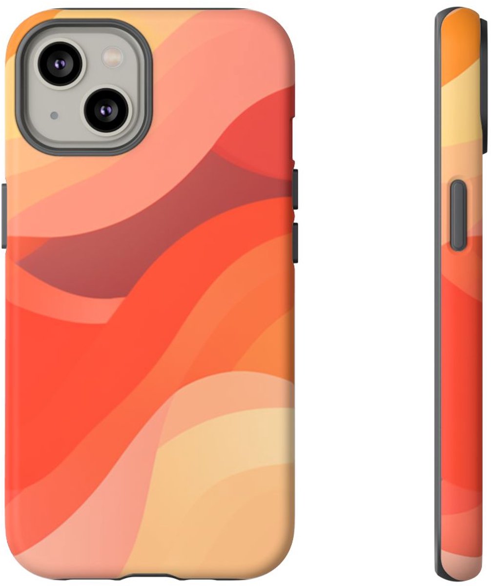 Warme Abstracte Golfpatronen – Telefoonhoesje Geschikt voor iPhone 14