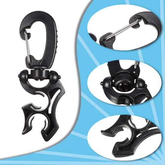 Duikslangklem Duikaccessoires Duik Dubbele BCD Slangklem met Veerhaakgesp Geschikt voor Snorkelaccessoires — afbeelding 4