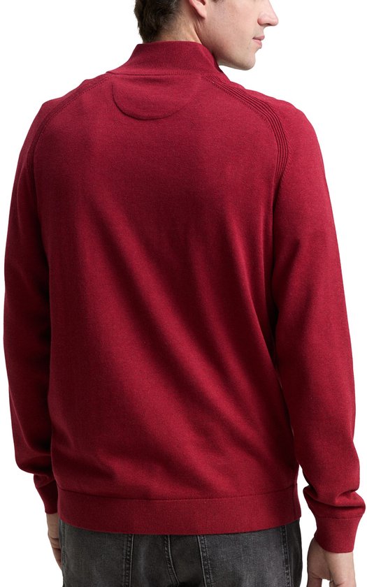 Tom Tailor - Pull demi-zip - Homme - XXL - rouge - Katoen - 1047569