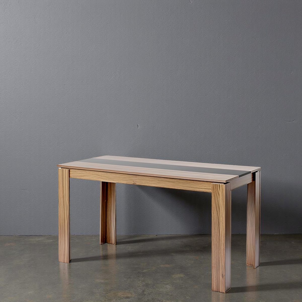 Eettafel Houtlook Walnoot Zwart – Grote Keukentafel 6 Personen – 140 x 70 x 75 cm – Scandinavisch Design – Duurzaam & Stijlvol – Tribe