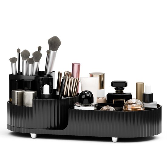 Foto: Organess make up organizer opbergdoos skincare organizer make up koffer 360 graden draaibaar zwart
