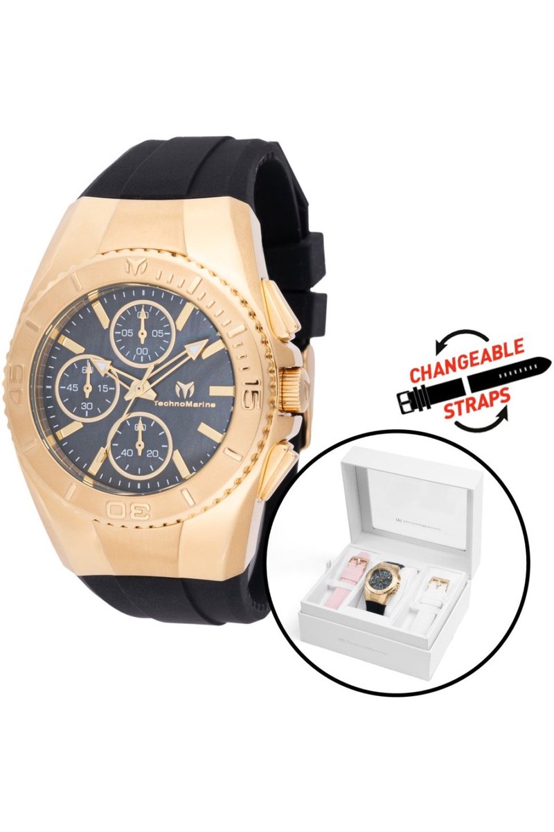 TechnoMarine Cruise TM-124034 Dames Horloge - Waterdicht - Analoog - Quartz Uurwerk - Roestvrij Staal met parelmoeren Wijzerplaat - 38mm