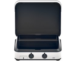 ENO - ENOSIGN 65 INOX & ZWART GASBARBECUE - PLANCHA - BAKPLAAT - INCLUSIEF DEKSEL - 2 BRANDERS