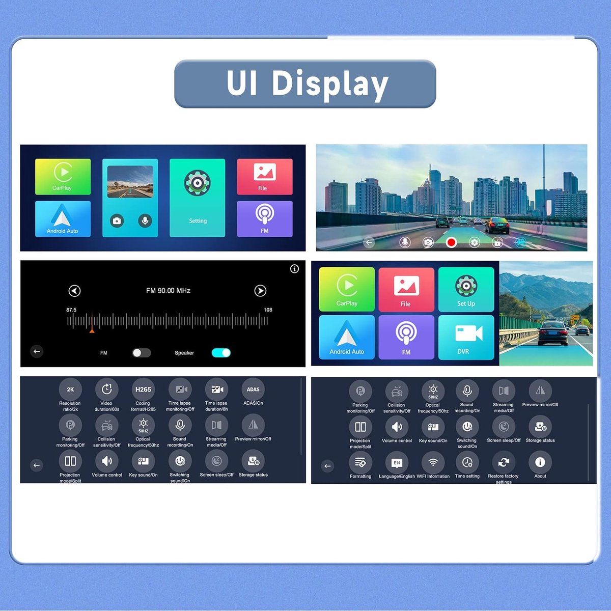 Dashcam voor auto voor en achter – Dual dashcam – Voor- en achtercamera – Autocamera – Full HD dashcam – Dashcam met nachtzicht – Dashcam met bewegingssensor – Groothoeklens – Parkeermodus – Loop recording – Dashcam met SD-kaart – foto 7