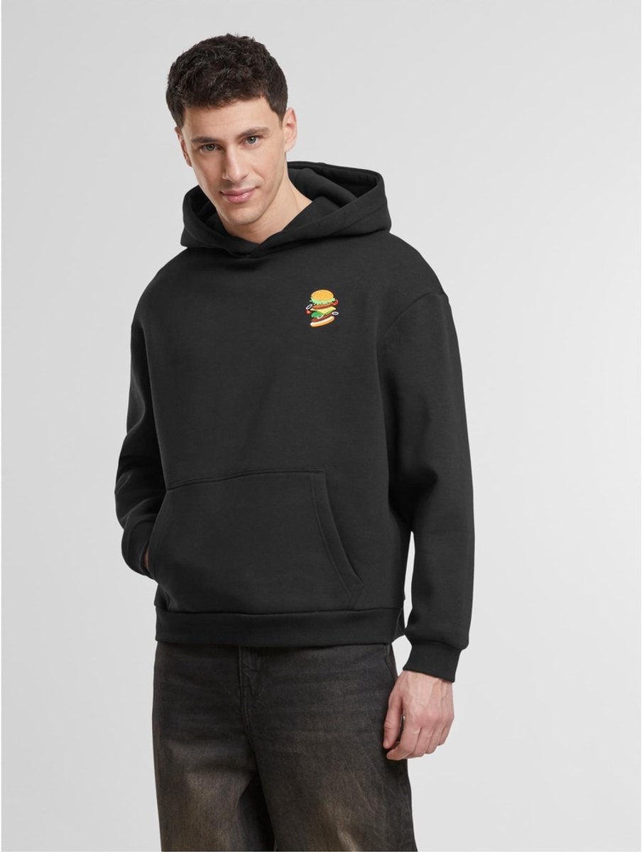 Mister Tee Burger EMB Fluffy Hoodie/trui XL Zwart