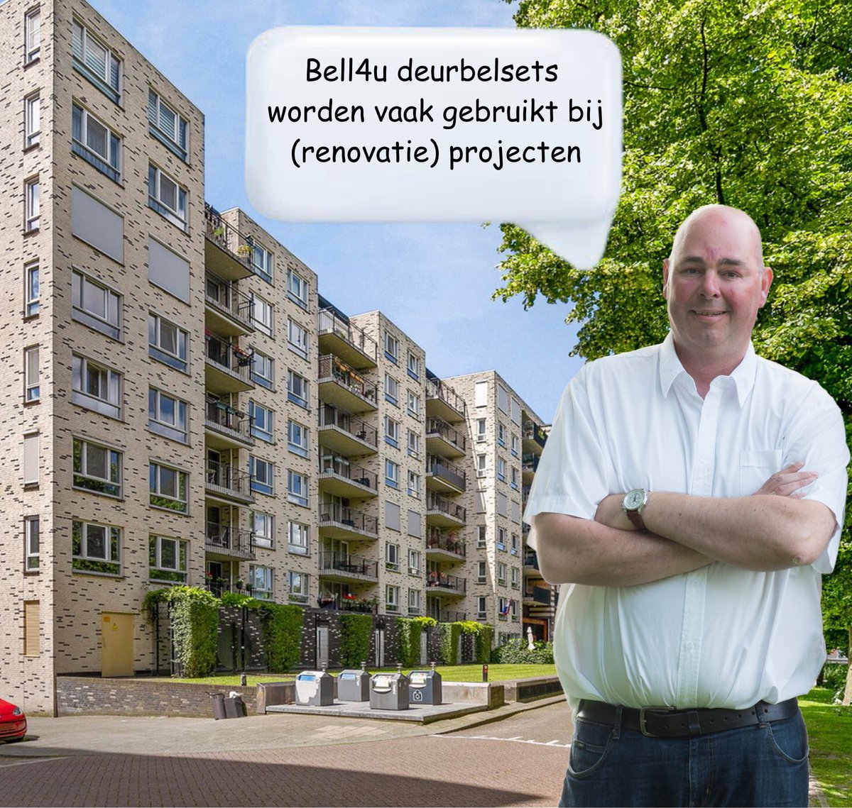 Bell4U Draadloze deurbel set met 5 ontvangers - Geen batterijen nodig