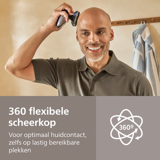 Philips Series 7000 Headshaver - Scheerapparaat mannen hoofd - Wet&Dry - Flexibele scheerkop - Opbergetui - Reinigingsstation- HS7980/15