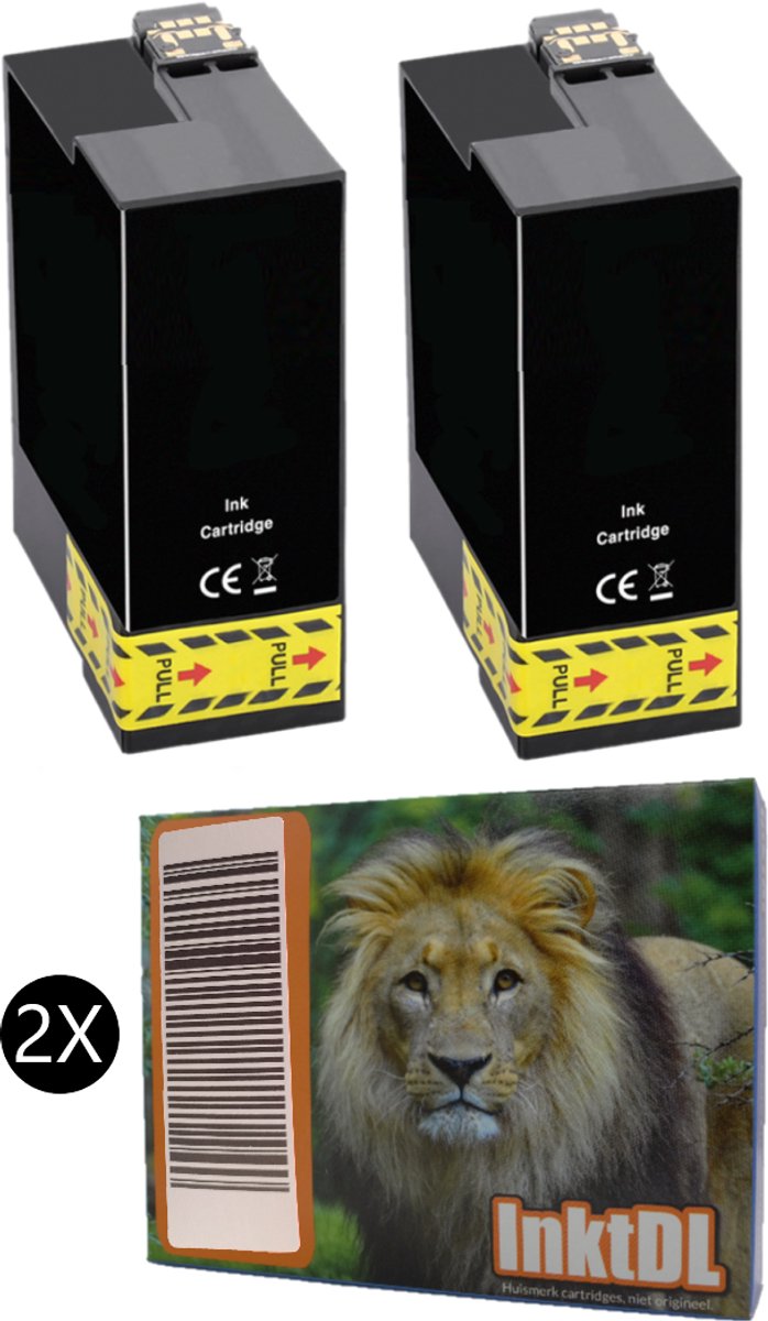 Dualpack compatible zwarte inktcartridges geschikt voor Epson WorkForce Pro WF-3725DWF en WF-3720DWF