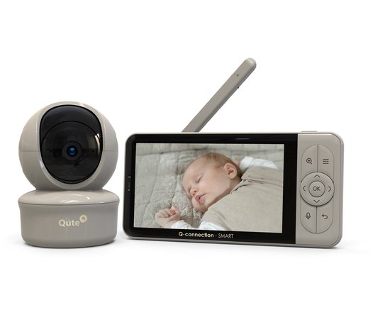 Qute Beeldbabyfoon Q-Connection Smart WIFI 2-IN-1 5HD - Zand - Qute - €171,00