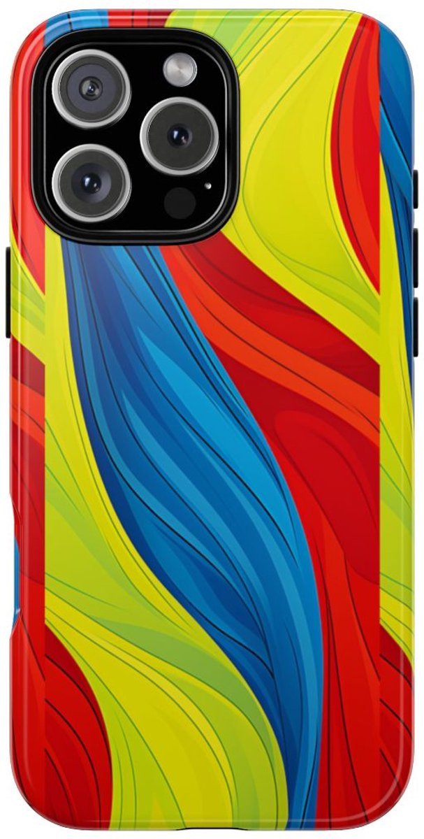 Kleurrijk Abstract Golfpatroon – Telefoonhoesje Geschikt voor iPhone 16 Pro Max