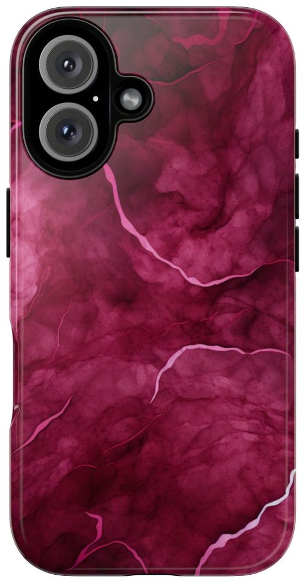 Abstracte Bourgondische Marmerstructuur – Telefoonhoesje Geschikt voor iPhone 16