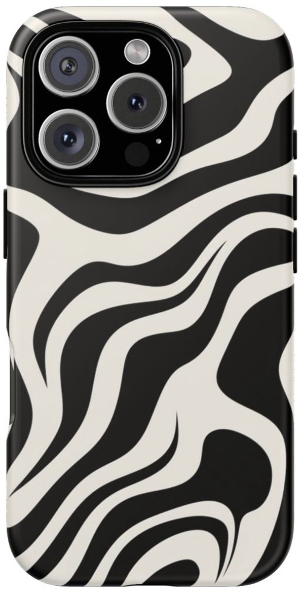 Zwart-Wit Abstract Zebra-Patroon – Telefoonhoesje Geschikt voor iPhone 16 Pro