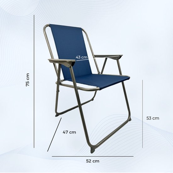 EASTWALL Opvouwbare Kampeerstoel - 2 stuks - Multifunctionele Vouwstoel - Campingstoel met Bekerhouder - Tuinstoel Inklapbaar - Klapstoel -Strandstoel - Visstoel - Blauw van EASTWALL — afbeelding 3
